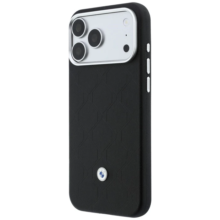 BMW Quilted Pattern Metal Logo Apple iPhone 18 Pro / 17 Pro black