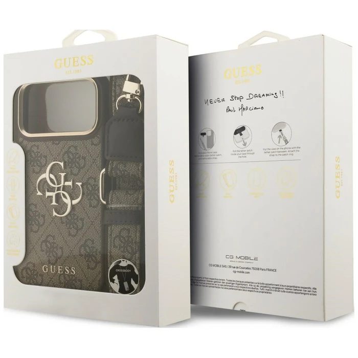 Guess 4G Big 4G Classic Logo Big Strap Metal Buttons Apple iPhone 18 Pro / 17 Pro brown