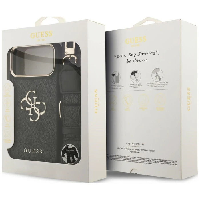Guess 4G Big 4G Classic Logo Big Strap Metal Buttons Apple iPhone 18 Pro / 17 Pro black