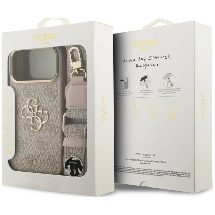 Guess 4G Big 4G Classic Logo Big Strap Metal Buttons Apple iPhone 18 Pro / 17 Pro pink
