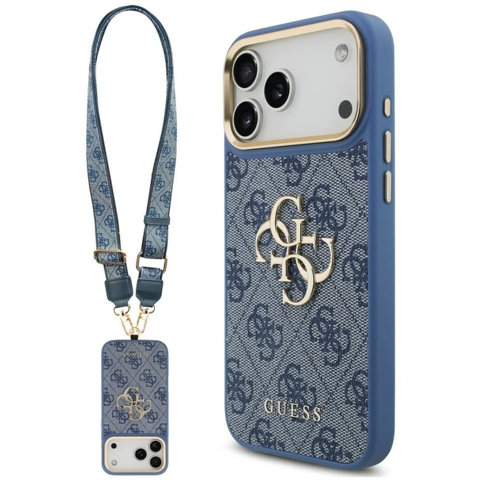 Guess 4G Big 4G Classic Logo Big Strap Metal Buttons Apple iPhone 18 Pro Max / 17 Pro Max blue