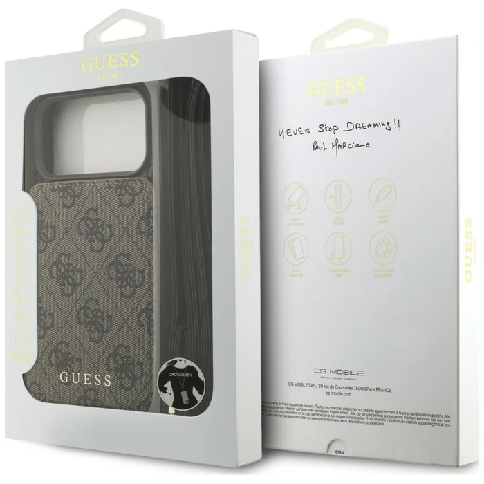 Guess 4G Cardslots & Magnetic Closure Crossbody Apple iPhone 18 Pro / 17 Pro brown