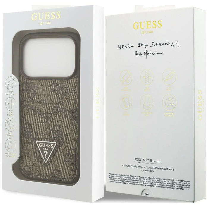 Guess 4G Double Card Triangle Apple iPhone 18 Pro / 17 Pro brown