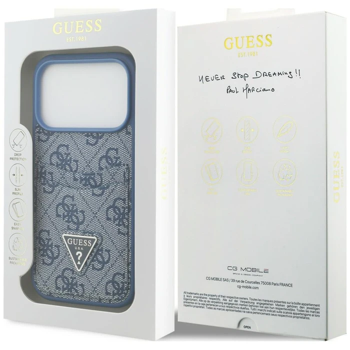 Guess 4G Double Card Triangle Apple iPhone 18 Pro / 17 Pro blue