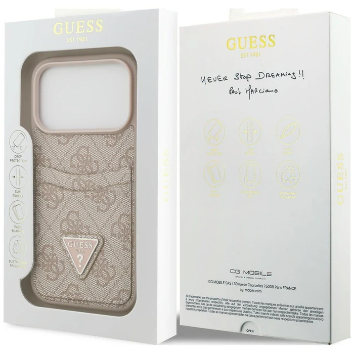 Guess 4G Double Card Triangle Apple iPhone 18 Pro / 17 Pro pink