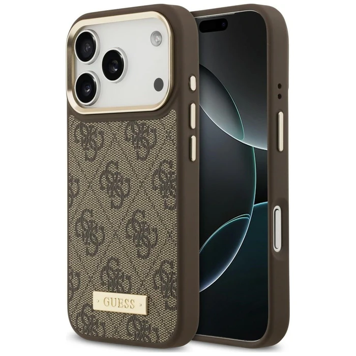 Guess 4G Logo Plate MagSafe Apple iPhone 18 Pro Max / 17 Pro Max brown