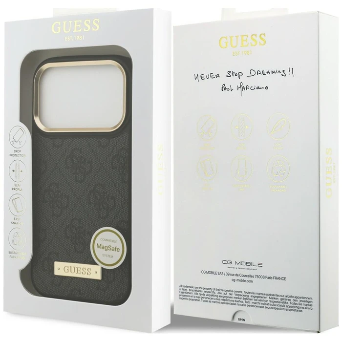 Guess 4G Logo Plate MagSafe Apple iPhone 18 Pro / 17 Pro black