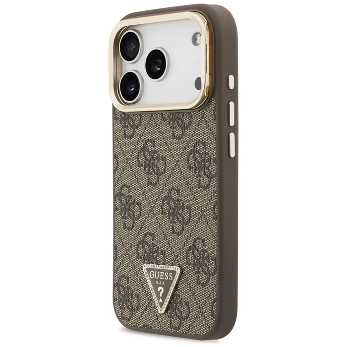 Guess 4G PU Triangle Logo & Stand Camera MagSafe Apple iPhone 18 Pro / 17 Pro brown
