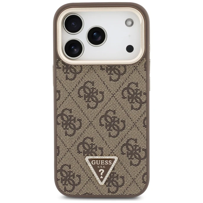Guess 4G PU Triangle Logo & Stand Camera MagSafe Apple iPhone 18 Pro / 17 Pro brown