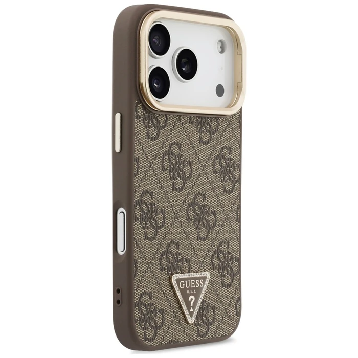 Guess 4G PU Triangle Logo & Stand Camera MagSafe Apple iPhone 18 Pro / 17 Pro brown