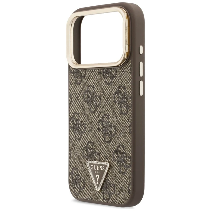 Guess 4G PU Triangle Logo & Stand Camera MagSafe Apple iPhone 18 Pro / 17 Pro brown