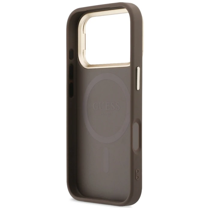 Guess 4G PU Triangle Logo & Stand Camera MagSafe Apple iPhone 18 Pro / 17 Pro brown