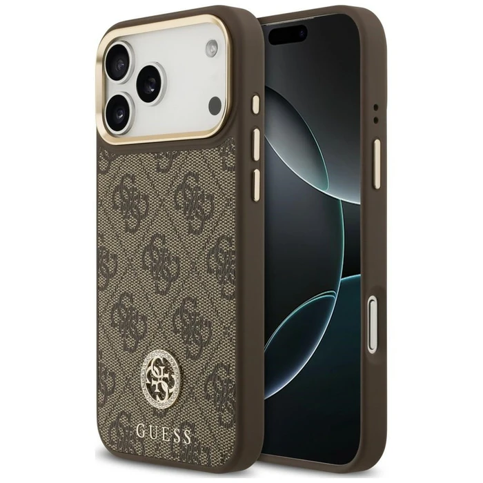 Guess 4G Strass Logo MagSafe Apple iPhone 18 Pro Max / 17 Pro Max brown