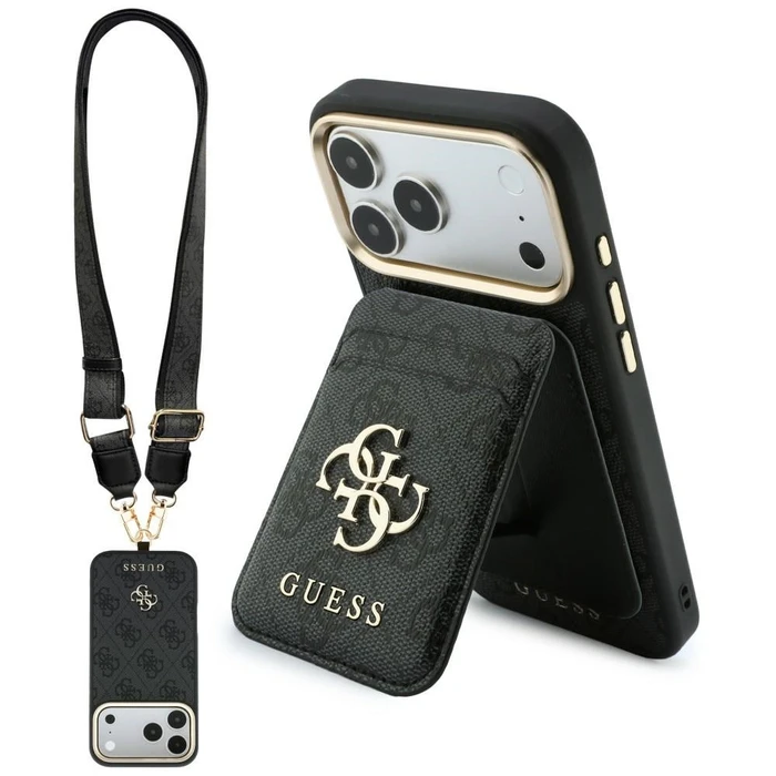 Guess 4G with a wallet and a lanyard MagSafe Apple iPhone 18 Pro / 17 Pro brown