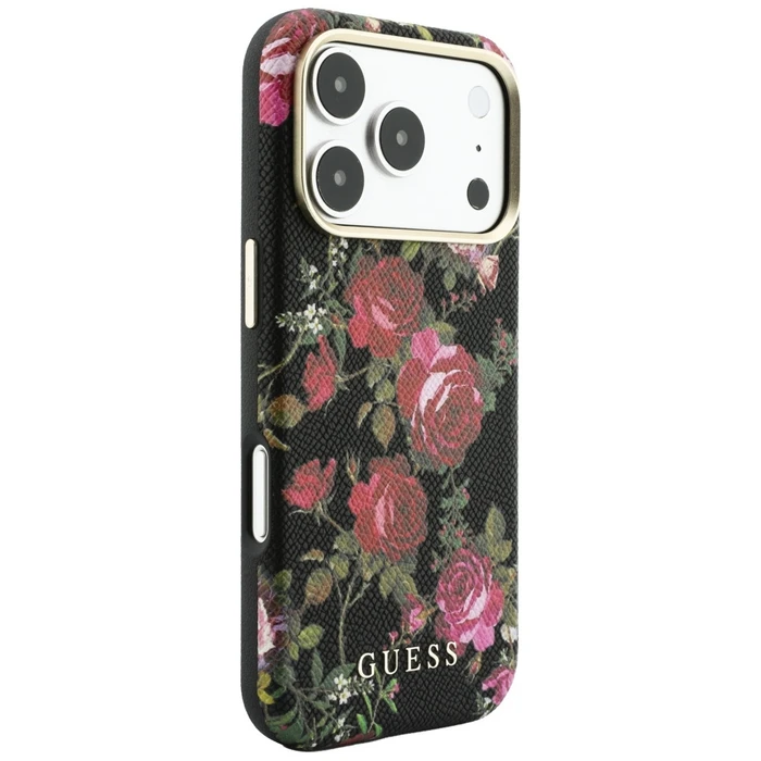 Guess Blossom Roses Print MagSafe Apple iPhone 18 Pro / 17 Pro black
