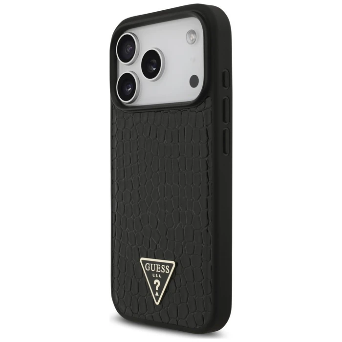 Guess Croco Triangle Logo MagSafe Apple iPhone 18 Pro / 17 Pro black
