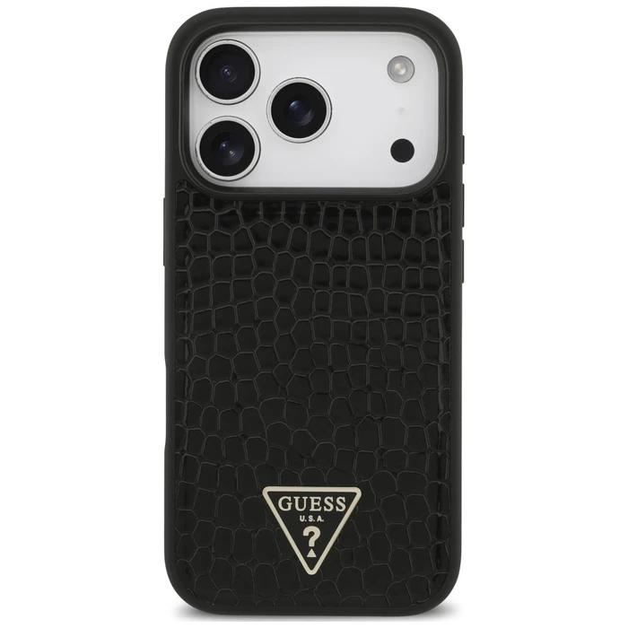 Guess Croco Triangle Logo MagSafe Apple iPhone 18 Pro / 17 Pro black