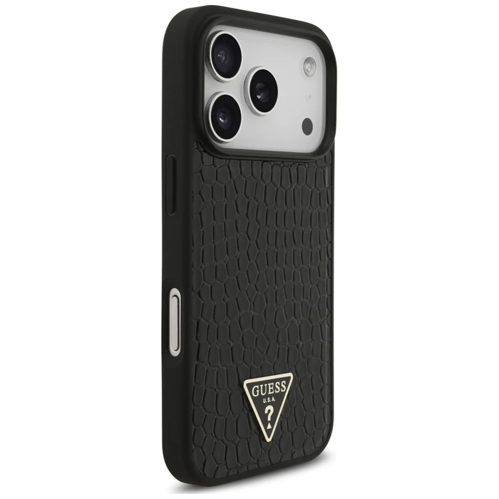 Guess Croco Triangle Logo MagSafe Apple iPhone 18 Pro / 17 Pro black