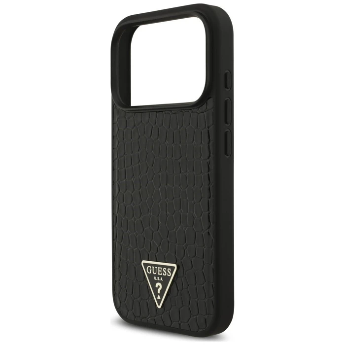 Guess Croco Triangle Logo MagSafe Apple iPhone 18 Pro / 17 Pro black