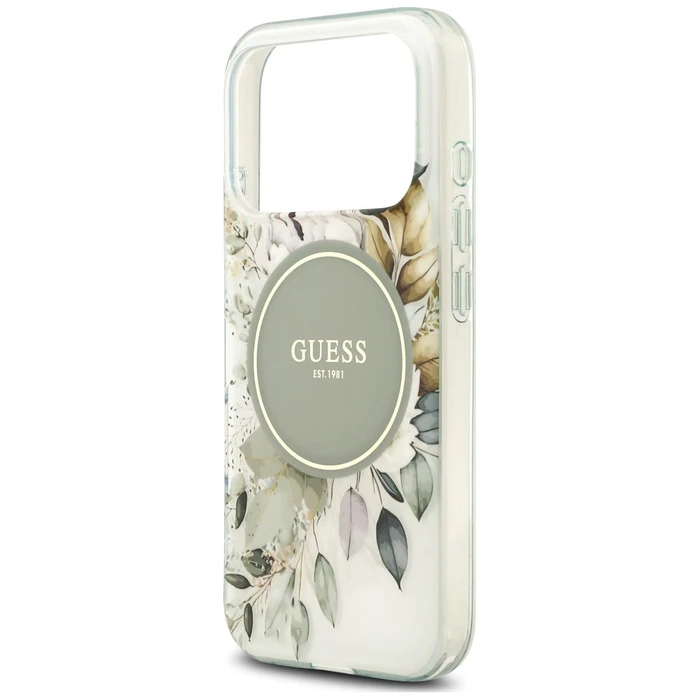 Guess IML Flower & Tonal Circle MagSafe Apple iPhone 18 Pro / 17 Pro green