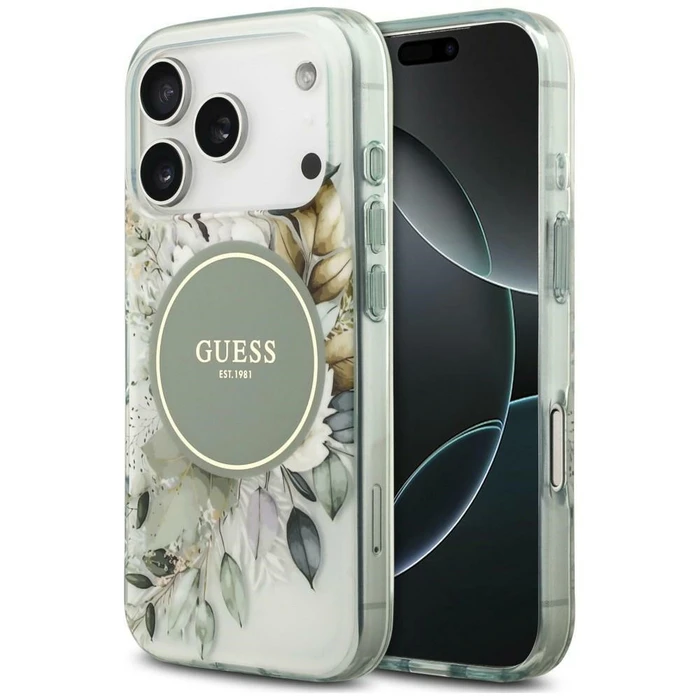 Guess IML Flower & Tonal Circle MagSafe Apple iPhone 18 Pro Max / 17 Pro Max green