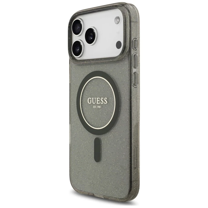 Guess IML Glitter Pearl Strap MagSafe Apple iPhone 18 Pro / 17 Pro black