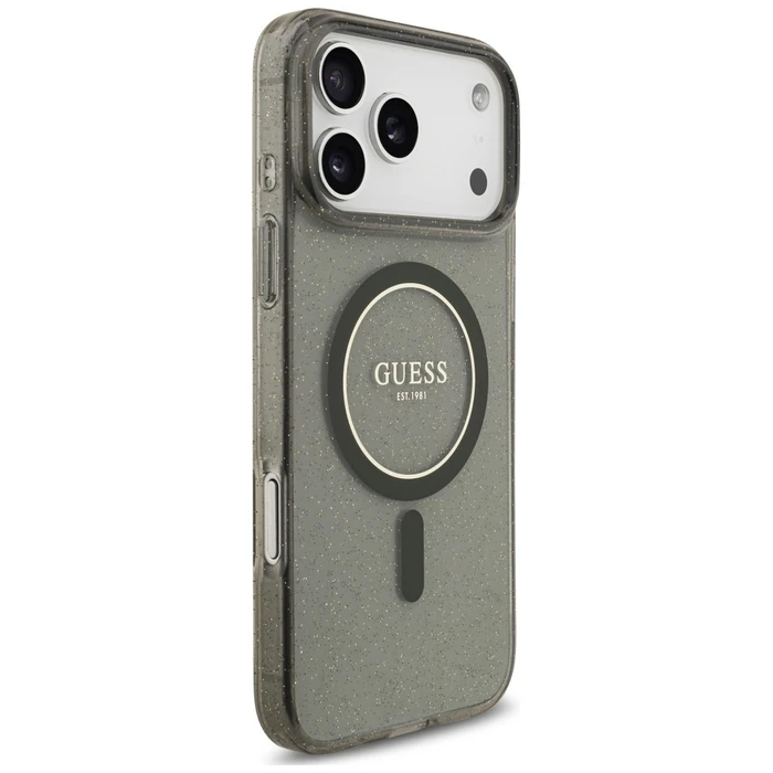 Guess IML Glitter Pearl Strap MagSafe Apple iPhone 18 Pro / 17 Pro black