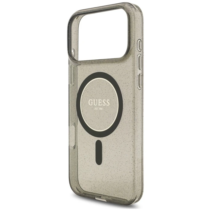 Guess IML Glitter Pearl Strap MagSafe Apple iPhone 18 Pro / 17 Pro black
