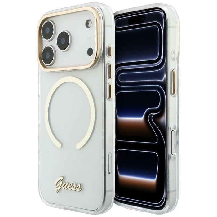 Guess IML Script Metal MagSafe Apple iPhone 18 Pro Max / 17 Pro Max clear