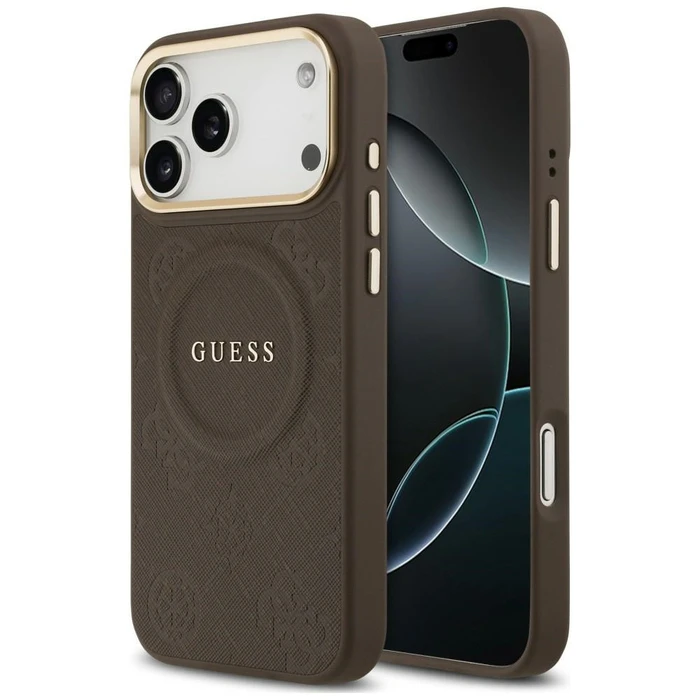 Guess Peony Hot Stamp MagSafe Apple iPhone 18 Pro Max / 17 Pro Max brown