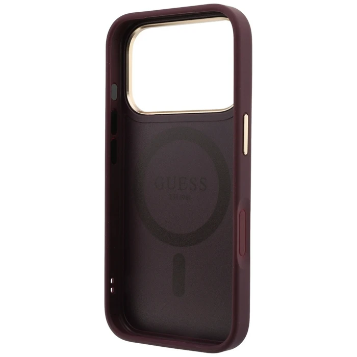 Guess Ring Stand 360 Grained Classic Logo MagSafe Apple iPhone 18 Pro / 17 Pro burgundy