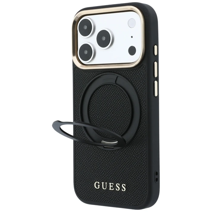 Guess Ring Stand 360 Grained Classic Logo MagSafe Apple iPhone 18 Pro / 17 Pro black