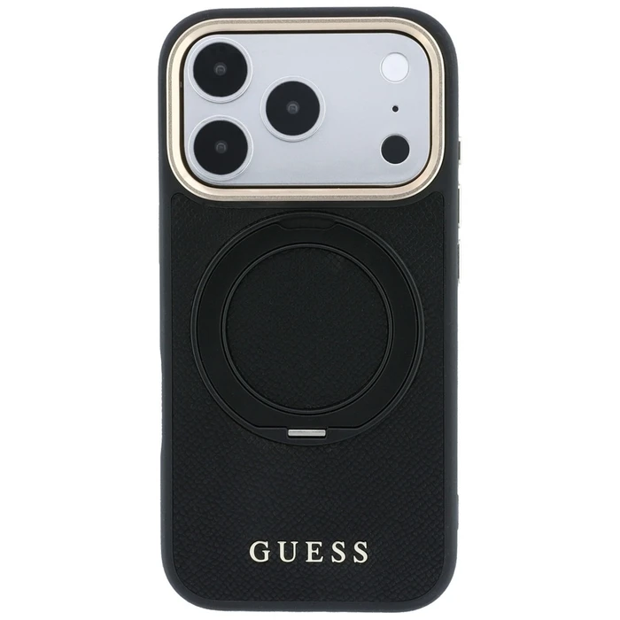 Guess Ring Stand 360 Grained Classic Logo MagSafe Apple iPhone 18 Pro / 17 Pro black