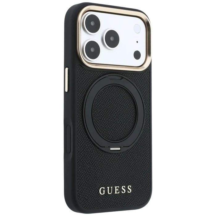 Guess Ring Stand 360 Grained Classic Logo MagSafe Apple iPhone 18 Pro / 17 Pro black