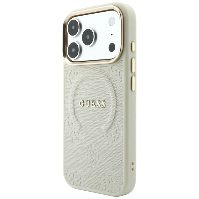 Guess Saffiano Peony & Ring MagSafe Apple iPhone 18 Pro / 17 Pro beige