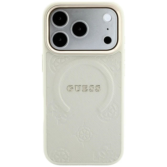 Guess Saffiano Peony & Ring MagSafe Apple iPhone 18 Pro / 17 Pro beige
