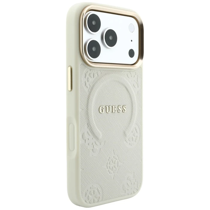 Guess Saffiano Peony & Ring MagSafe Apple iPhone 18 Pro / 17 Pro beige
