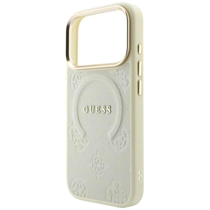 Guess Saffiano Peony & Ring MagSafe Apple iPhone 18 Pro / 17 Pro beige