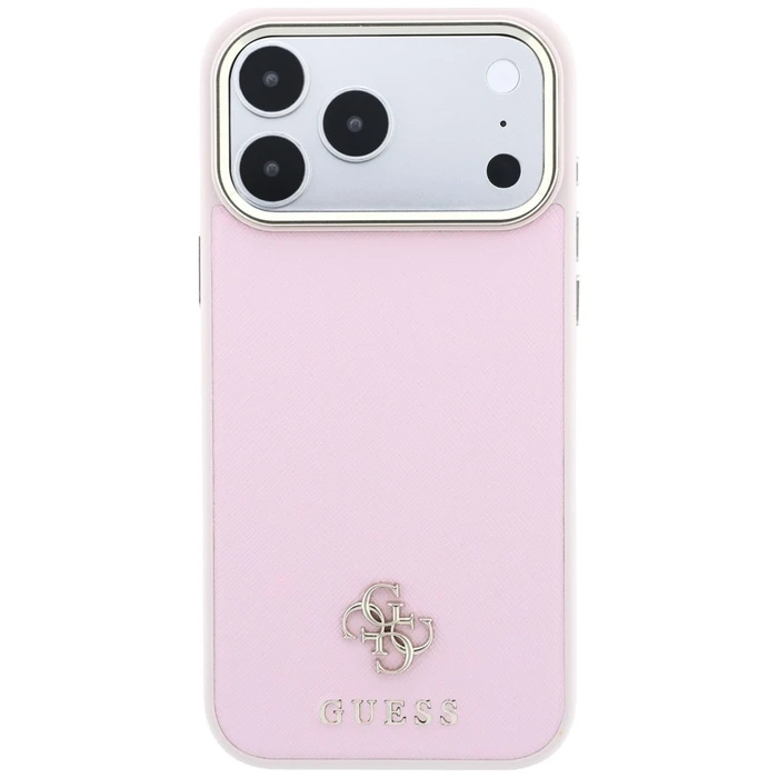 Guess Saffiano Small 4G & Classic Logo MagSafe Apple iPhone 18 Pro / 17 Pro pink