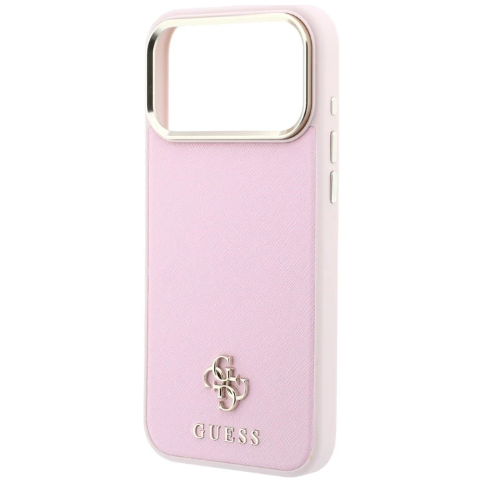 Guess Saffiano Small 4G & Classic Logo MagSafe Apple iPhone 18 Pro / 17 Pro pink