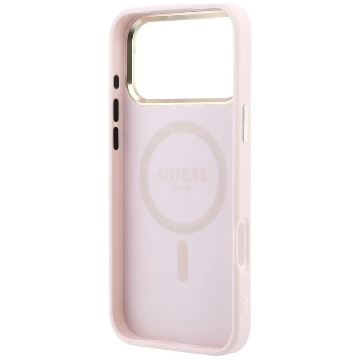 Guess Saffiano Small 4G & Classic Logo MagSafe Apple iPhone 18 Pro / 17 Pro pink