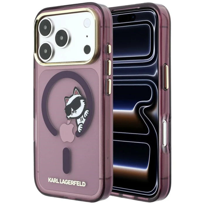 Karl Lagerfeld Peekaboo Logo MagSafe Apple iPhone 18 Pro / 17 Pro burgundy