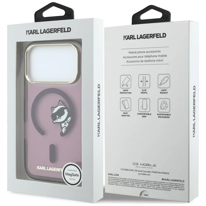 Karl Lagerfeld Peekaboo Logo MagSafe Apple iPhone 18 Pro / 17 Pro burgundy