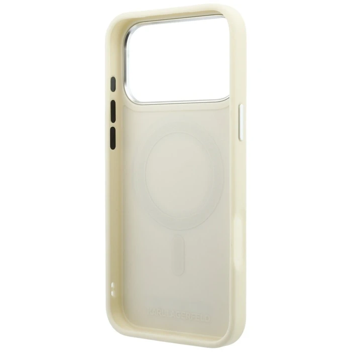 Karl Lagerfeld Ring Stand 360 Saffiano Classic Logo MagSafe Apple iPhone 18 Pro / 17 Pro beige