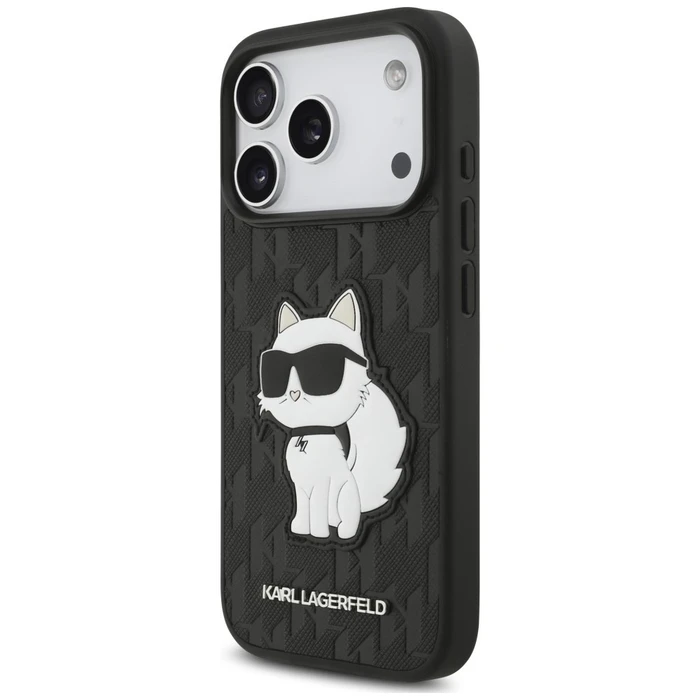 Karl Lagerfeld Saffiano Mono Patch Choupette Apple iPhone 18 Pro / 17 Pro black