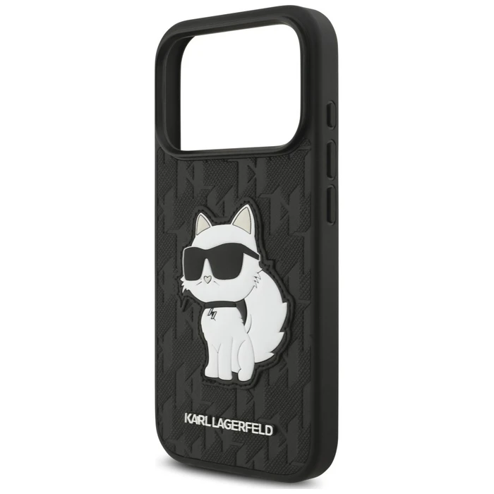 Karl Lagerfeld Saffiano Mono Patch Choupette Apple iPhone 18 Pro / 17 Pro black
