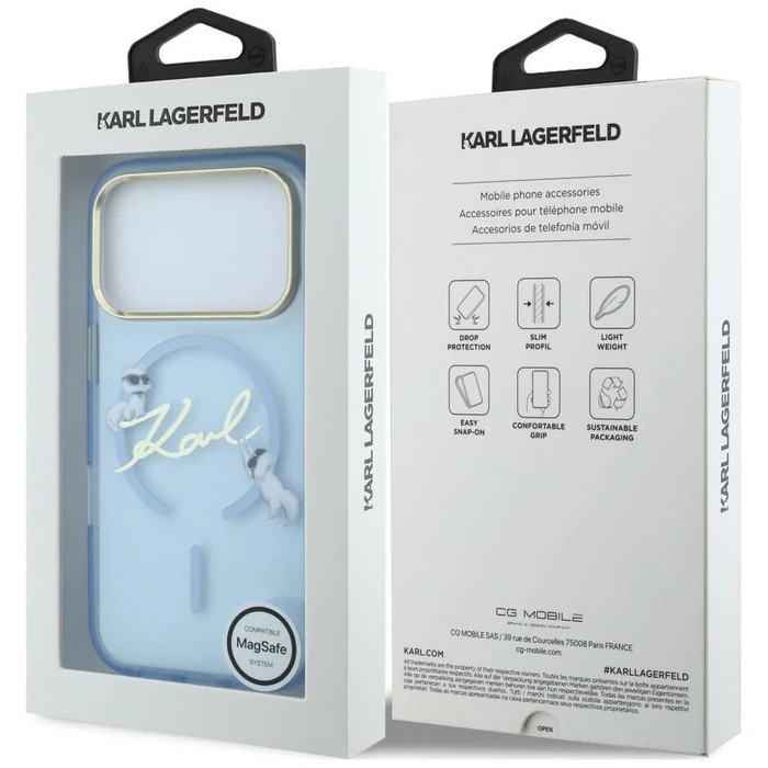 Karl Lagerfeld Script Logo MagSafe Apple iPhone 18 Pro / 17 Pro light blue