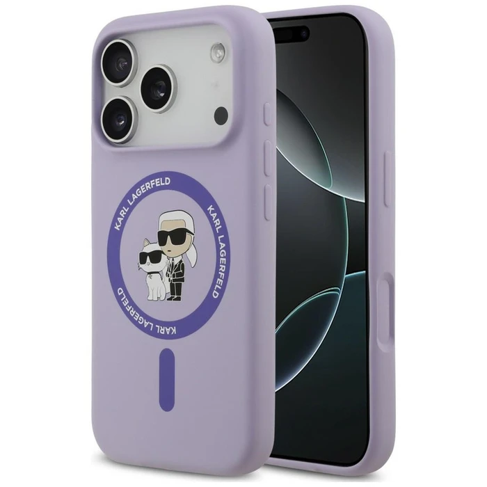 Karl Lagerfeld Silicone Karl&Choupette Ring MagSafe Apple iPhone 18 Pro / 17 Pro purple