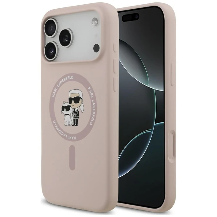 Karl Lagerfeld Silicone Karl&Choupette Ring MagSafe Apple iPhone 18 Pro Max / iPhone 17 Pro Max pink
