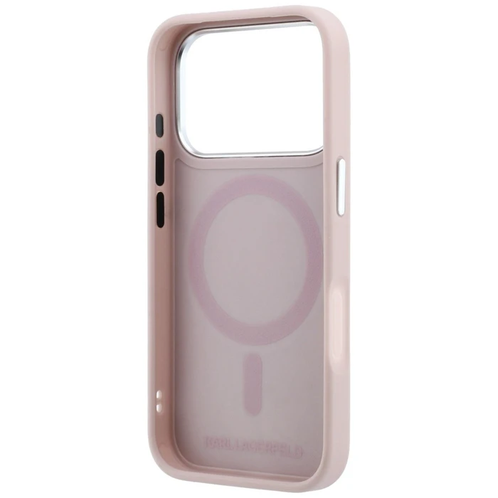 Karl Lagerfeld with Ring Stand 360 Choupette Head Pin MagSafe Apple iPhone 18 Pro / 17 Pro pink